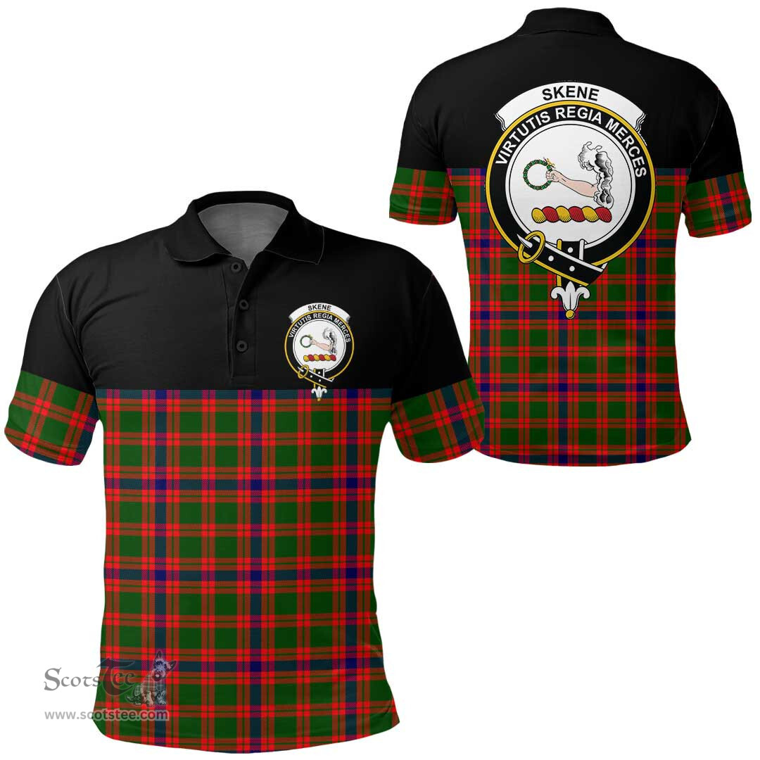 Scottish Skene Modern Clan Tartan Polo Shirt - Golf Special Style Scottish Plaid Tartan Plaid