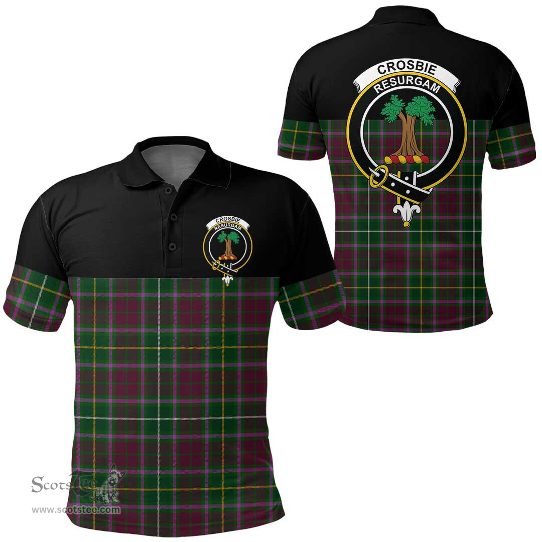 Scottish Crosbie Clan Tartan Polo Shirt - Golf Special Style Scottish Plaid Tartan Plaid