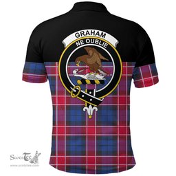 Scottish Graham of Menteith Red Clan Tartan Polo Shirt - Golf Special Style Scottish Plaid Tartan Plaid