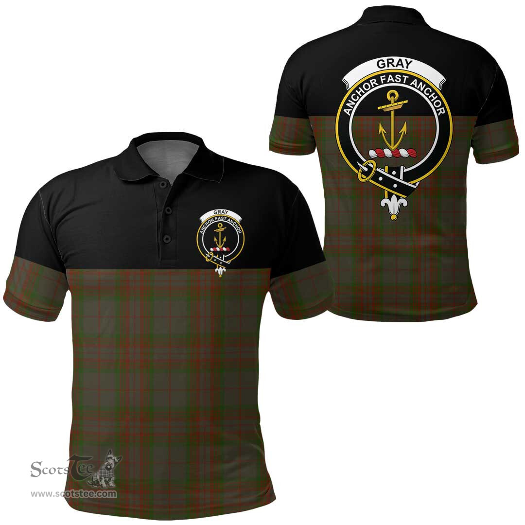 Scottish Gray Hunting Clan Tartan Polo Shirt - Golf Special Style Scottish Plaid Tartan Plaid