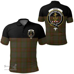 Scottish Gray Hunting Clan Tartan Polo Shirt - Golf Special Style Scottish Plaid Tartan Plaid