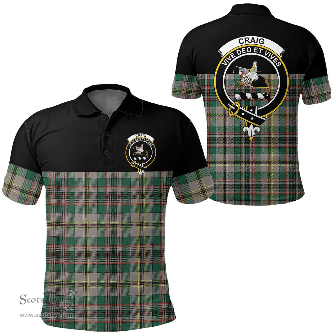 Scottish Craig Ancient Clan Tartan Polo Shirt - Golf Special Style Scottish Plaid Tartan Plaid