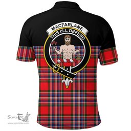 Scottish MacFarlane Modern Clan Tartan Polo Shirt - Golf Special Style Scottish Plaid Tartan Plaid
