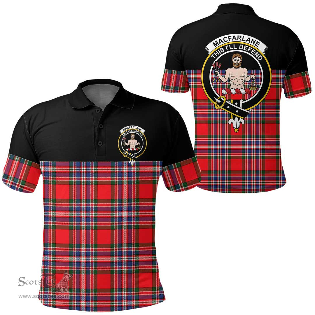 Scottish MacFarlane Modern Clan Tartan Polo Shirt - Golf Special Style Scottish Plaid Tartan Plaid