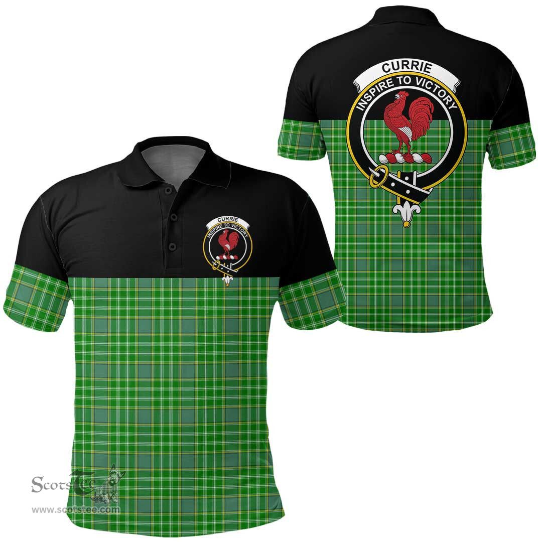 Scottish Currie Clan Tartan Polo Shirt - Golf Special Style Scottish Plaid Tartan Plaid