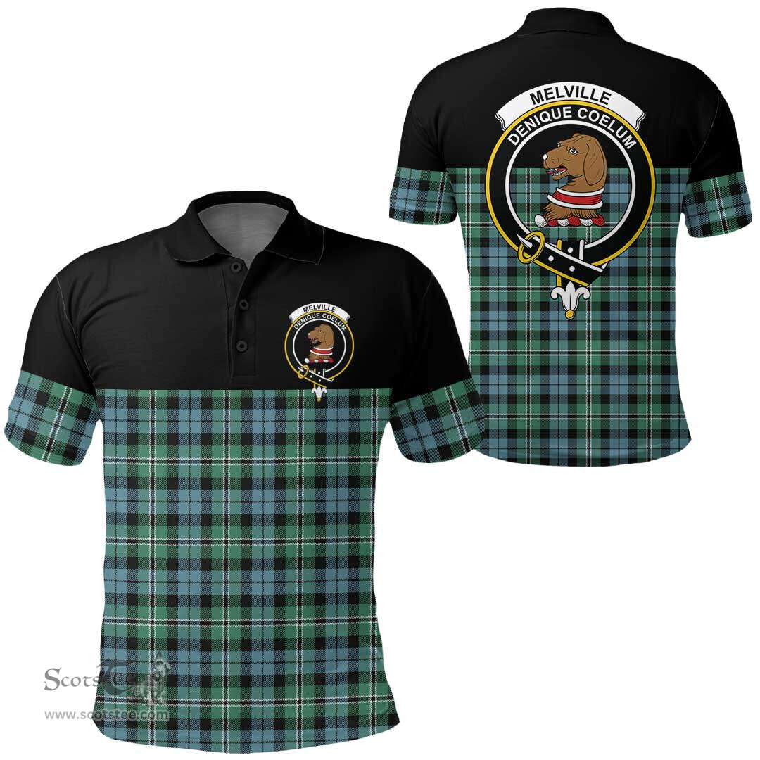 Scottish Melville Clan Tartan Polo Shirt - Golf Special Style Scottish Plaid Tartan Plaid