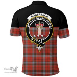 Scottish Robertson Weathered Clan Tartan Polo Shirt - Golf Special Style Scottish Plaid Tartan Plaid