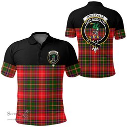 Scottish Somerville Modern Clan Tartan Polo Shirt - Golf Special Style Scottish Plaid Tartan Plaid