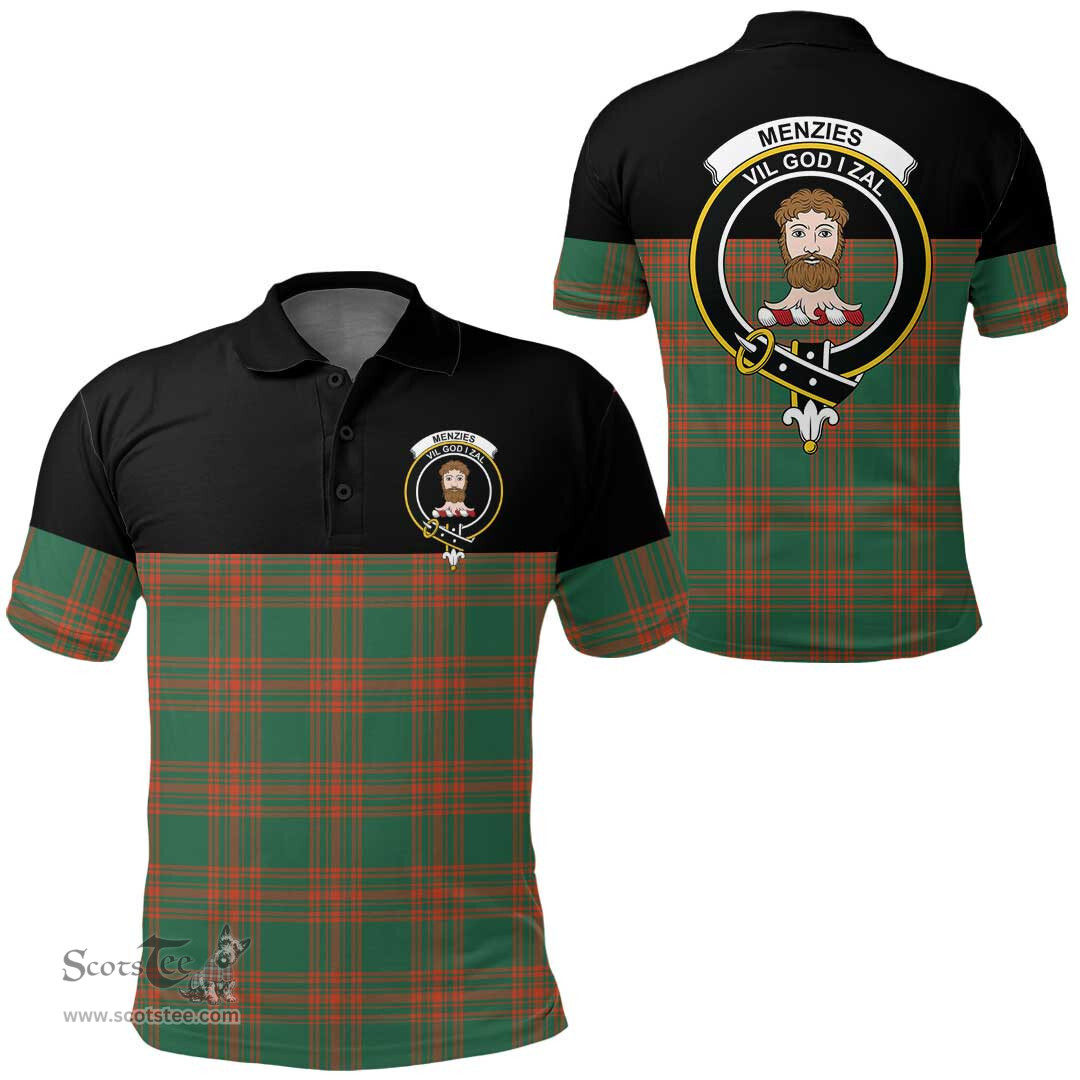 Scottish Menzies Green Ancient Clan Tartan Polo Shirt - Golf Special Style Scottish Plaid Tartan Plaid