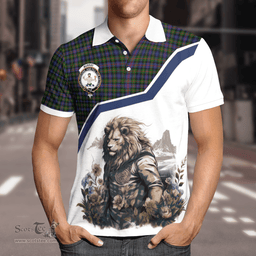 Scottish Murray Of Athole Clan Badge Tartan Warrior Lion Polo Shirt - Tartan Plaid Polo Shirt Scottish Plaid Tartan Plaid - ScotsTee - scotstee.com