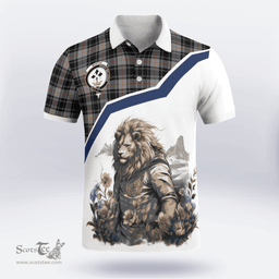 Scottish Moffat Clan Badge Tartan Warrior Lion Polo Shirt - Tartan Plaid Polo Shirt Scottish Plaid Tartan Plaid - ScotsTee - scotstee.com