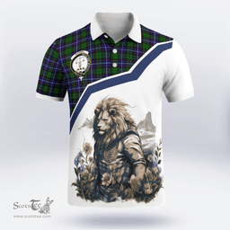 Scottish Russell Clan Badge Tartan Warrior Lion Polo Shirt - Tartan Plaid Polo Shirt Scottish Plaid Tartan Plaid - ScotsTee - scotstee.com