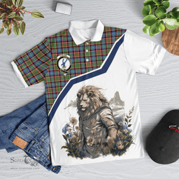 Scottish Stirling Of Cadder-present Chief Clan Badge Tartan Warrior Lion Polo Shirt - Tartan Plaid Polo Shirt Scottish Plaid Tartan Plaid - ScotsTee - scotstee.com
