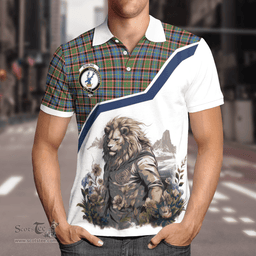Scottish Stirling Of Cadder-present Chief Clan Badge Tartan Warrior Lion Polo Shirt - Tartan Plaid Polo Shirt Scottish Plaid Tartan Plaid - ScotsTee - scotstee.com