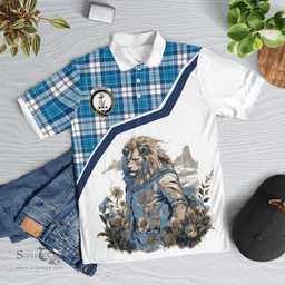 Scottish Roberton Clan Badge Tartan Warrior Lion Polo Shirt - Tartan Plaid Polo Shirt Scottish Plaid Tartan Plaid - ScotsTee - scotstee.com