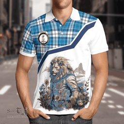 Scottish Roberton Clan Badge Tartan Warrior Lion Polo Shirt - Tartan Plaid Polo Shirt Scottish Plaid Tartan Plaid - ScotsTee - scotstee.com