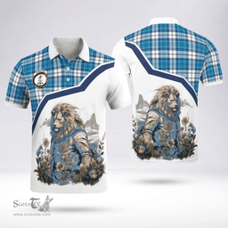 Scottish Roberton Clan Badge Tartan Warrior Lion Polo Shirt - Tartan Plaid Polo Shirt Scottish Plaid Tartan Plaid - ScotsTee - scotstee.com