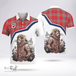 Scottish Moubray Clan Badge Tartan Warrior Lion Polo Shirt - Tartan Plaid Polo Shirt Scottish Plaid Tartan Plaid - ScotsTee - scotstee.com