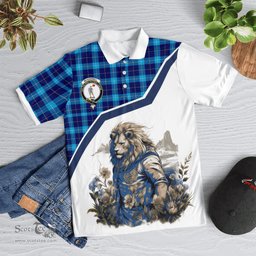 Scottish Mckerrell Clan Badge Tartan Warrior Lion Polo Shirt - Tartan Plaid Polo Shirt Scottish Plaid Tartan Plaid - ScotsTee - scotstee.com