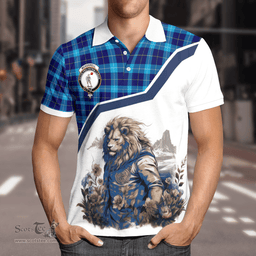 Scottish Mckerrell Clan Badge Tartan Warrior Lion Polo Shirt - Tartan Plaid Polo Shirt Scottish Plaid Tartan Plaid - ScotsTee - scotstee.com