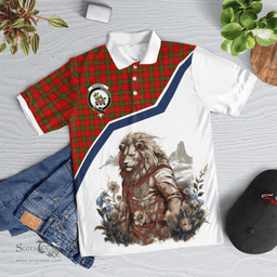 Scottish Maxwell Clan Badge Tartan Warrior Lion Polo Shirt - Tartan Plaid Polo Shirt Scottish Plaid Tartan Plaid - ScotsTee - scotstee.com