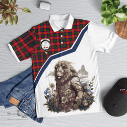 Scottish Riddell Clan Badge Tartan Warrior Lion Polo Shirt - Tartan Plaid Polo Shirt Scottish Plaid Tartan Plaid - ScotsTee - scotstee.com