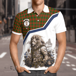 Scottish Menzies Clan Badge Tartan Warrior Lion Polo Shirt - Tartan Plaid Polo Shirt Scottish Plaid Tartan Plaid - ScotsTee - scotstee.com