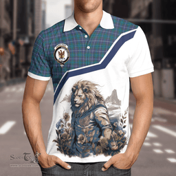 Scottish Sandilands Clan Badge Tartan Warrior Lion Polo Shirt - Tartan Plaid Polo Shirt Scottish Plaid Tartan Plaid - ScotsTee - scotstee.com