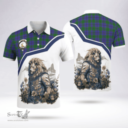 Scottish Strachan Clan Badge Tartan Warrior Lion Polo Shirt - Tartan Plaid Polo Shirt Scottish Plaid Tartan Plaid - ScotsTee - scotstee.com
