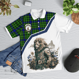Scottish Rollo Clan Badge Tartan Warrior Lion Polo Shirt - Tartan Plaid Polo Shirt Scottish Plaid Tartan Plaid - ScotsTee - scotstee.com