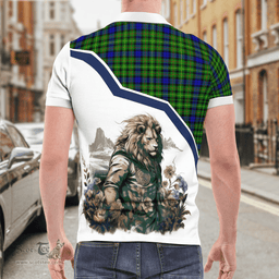 Scottish Rollo Clan Badge Tartan Warrior Lion Polo Shirt - Tartan Plaid Polo Shirt Scottish Plaid Tartan Plaid - ScotsTee - scotstee.com