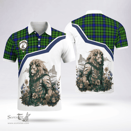 Scottish Rollo Clan Badge Tartan Warrior Lion Polo Shirt - Tartan Plaid Polo Shirt Scottish Plaid Tartan Plaid - ScotsTee - scotstee.com