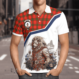 Scottish Maxtone Clan Badge Tartan Warrior Lion Polo Shirt - Tartan Plaid Polo Shirt Scottish Plaid Tartan Plaid - ScotsTee - scotstee.com