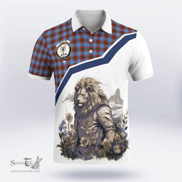 Scottish Preston Clan Badge Tartan Warrior Lion Polo Shirt - Tartan Plaid Polo Shirt Scottish Plaid Tartan Plaid - ScotsTee - scotstee.com