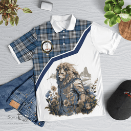 Scottish Napier Clan Badge Tartan Warrior Lion Polo Shirt - Tartan Plaid Polo Shirt Scottish Plaid Tartan Plaid - ScotsTee - scotstee.com