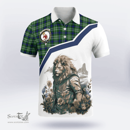 Scottish Spottiswood Clan Badge Tartan Warrior Lion Polo Shirt - Tartan Plaid Polo Shirt Scottish Plaid Tartan Plaid - ScotsTee - scotstee.com