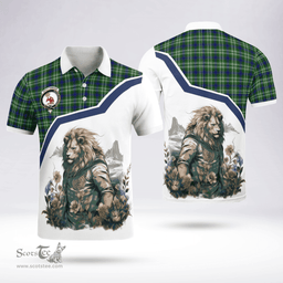 Scottish Spottiswood Clan Badge Tartan Warrior Lion Polo Shirt - Tartan Plaid Polo Shirt Scottish Plaid Tartan Plaid - ScotsTee - scotstee.com