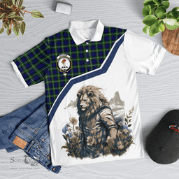 Scottish Meldrum Clan Badge Tartan Warrior Lion Polo Shirt - Tartan Plaid Polo Shirt Scottish Plaid Tartan Plaid - ScotsTee - scotstee.com