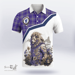 Scottish Ochterlony Clan Badge Tartan Warrior Lion Polo Shirt - Tartan Plaid Polo Shirt Scottish Plaid Tartan Plaid - ScotsTee - scotstee.com