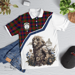 Scottish Tennant Clan Badge Tartan Warrior Lion Polo Shirt - Tartan Plaid Polo Shirt Scottish Plaid Tartan Plaid - ScotsTee - scotstee.com