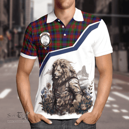 Scottish Tennant Clan Badge Tartan Warrior Lion Polo Shirt - Tartan Plaid Polo Shirt Scottish Plaid Tartan Plaid - ScotsTee - scotstee.com