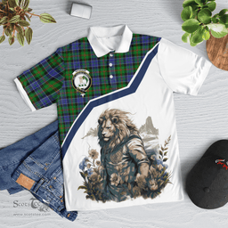 Scottish Paterson Clan Badge Tartan Warrior Lion Polo Shirt - Tartan Plaid Polo Shirt Scottish Plaid Tartan Plaid - ScotsTee - scotstee.com
