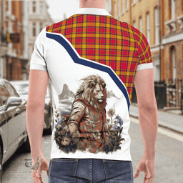 Scottish Scrymgeour Clan Badge Tartan Warrior Lion Polo Shirt - Tartan Plaid Polo Shirt Scottish Plaid Tartan Plaid - ScotsTee - scotstee.com