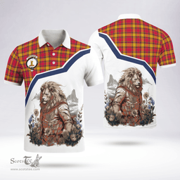 Scottish Scrymgeour Clan Badge Tartan Warrior Lion Polo Shirt - Tartan Plaid Polo Shirt Scottish Plaid Tartan Plaid - ScotsTee - scotstee.com