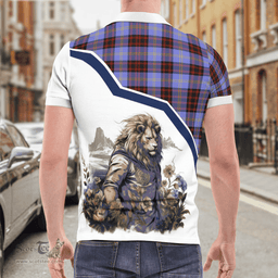 Scottish Rutherford Clan Badge Tartan Warrior Lion Polo Shirt - Tartan Plaid Polo Shirt Scottish Plaid Tartan Plaid - ScotsTee - scotstee.com