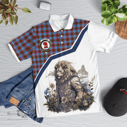 Scottish Pentland Clan Badge Tartan Warrior Lion Polo Shirt - Tartan Plaid Polo Shirt Scottish Plaid Tartan Plaid - ScotsTee - scotstee.com