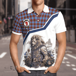 Scottish Pentland Clan Badge Tartan Warrior Lion Polo Shirt - Tartan Plaid Polo Shirt Scottish Plaid Tartan Plaid - ScotsTee - scotstee.com