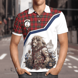 Scottish Wallace Clan Badge Tartan Warrior Lion Polo Shirt - Tartan Plaid Polo Shirt Scottish Plaid Tartan Plaid - ScotsTee - scotstee.com