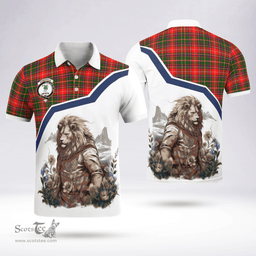 Scottish Somerville Clan Badge Tartan Warrior Lion Polo Shirt - Tartan Plaid Polo Shirt Scottish Plaid Tartan Plaid - ScotsTee - scotstee.com