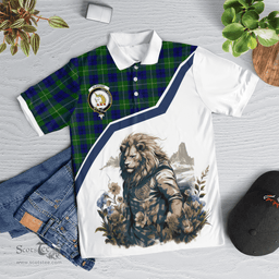 Scottish Oliphant Clan Badge Tartan Warrior Lion Polo Shirt - Tartan Plaid Polo Shirt Scottish Plaid Tartan Plaid - ScotsTee - scotstee.com